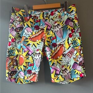 Loudmouth Ladies, Size 8 Colorful Graphic Shorts, Super Pop Comic Book Print